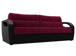 Прямой диван Форсайт | Бордовый | Черный