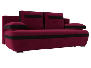 Прямой диван Каир | Бордовый | Черный