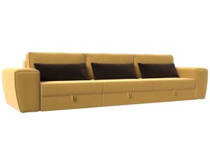 Прямой диван Лига-008 Long | Желтый | коричневый