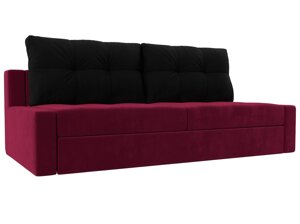 Прямой диван Мартин | Бордовый | Черный