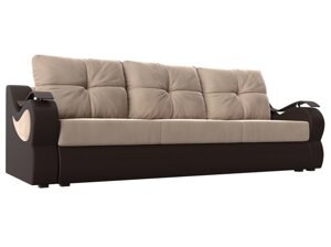 Прямой диван Меркурий еврокнижка | бежевый | коричневый