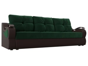 Прямой диван Меркурий еврокнижка | зеленый | коричневый