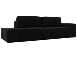 Прямой диван Прага модерн подлокотник справа | Черный