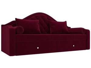 Прямой диван софа Сойер | Бордовый