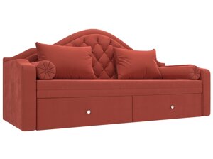 Прямой диван софа Сойер | Коралловый