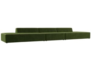 Прямой модульный диван Монс Лонг | Зеленый | Бежевый