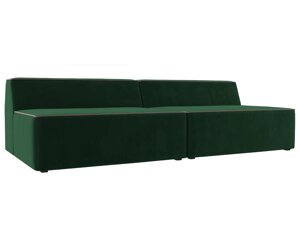 Прямой модульный диван Монс | Зеленый | Коричневый