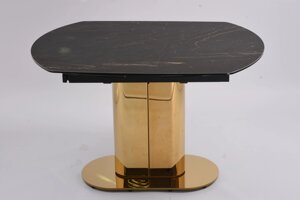 Стол обеденный раскладной Атриум-2 MC3035-120B | 120(30+30)х90х77 см | черная керамика