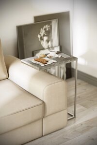 Стол придиванный Агами серый мрамор | хром