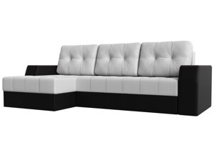 Угловой диван Эмир БС левый угол | Белый | Черный