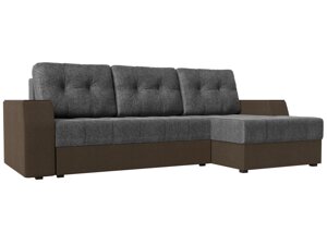 Угловой диван Эмир БС правый угол | Серый | коричневый