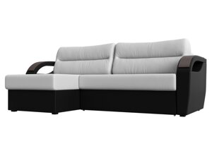 Угловой диван Форсайт левый угол | Белый | Черный