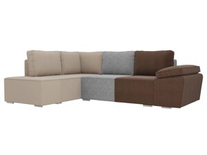 Угловой диван Хьюго левый угол | Коричневый | серый | бежевый