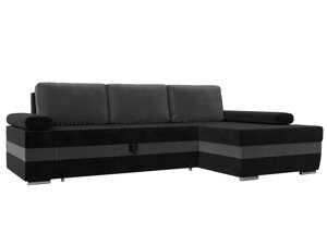 Угловой диван Канкун правый угол | черный | серый