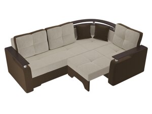 Угловой диван Комфорт | бежевый | коричневый
