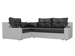 Угловой диван Кронос левый угол | Черный | Белый