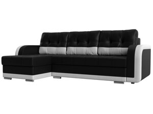 Угловой диван Марсель левый угол | Черный | Белый