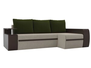Угловой диван Ричмонд правый угол | Бежевый | Коричневый | Зеленый