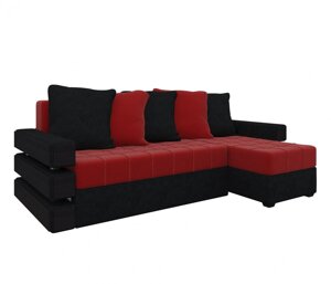 Угловой диван Венеция | красный | Черный