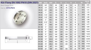 Фланцевая нержавеющая заглушка AISI 316 DN700 (711.2 мм)
