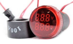 Индикатор тока и напряжения, красный MT22-VAM4