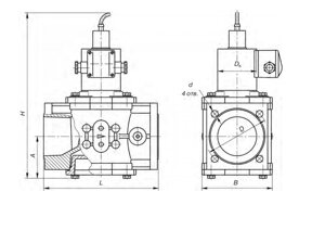 Клапан электромагнитный двухпозиционный ВН2Р-2 ФЛ. Ду50