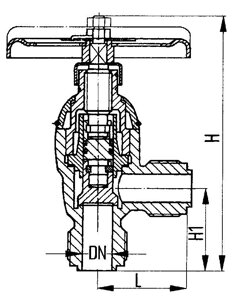 Клапан (вентиль) запорный из нержавеющей стали угловой Ру 400 Ду 32