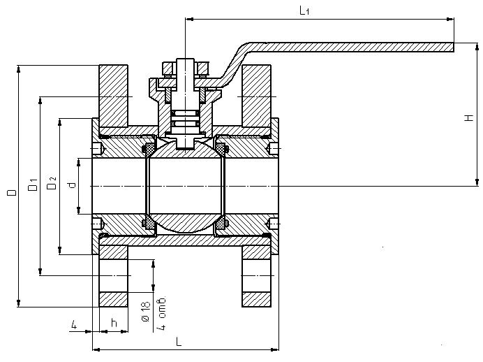 Кран шаровой стальной КШГ-32-01  (ВИЛН 491819.001-01 Ду32, Ру25) фланцевое соединение - опт