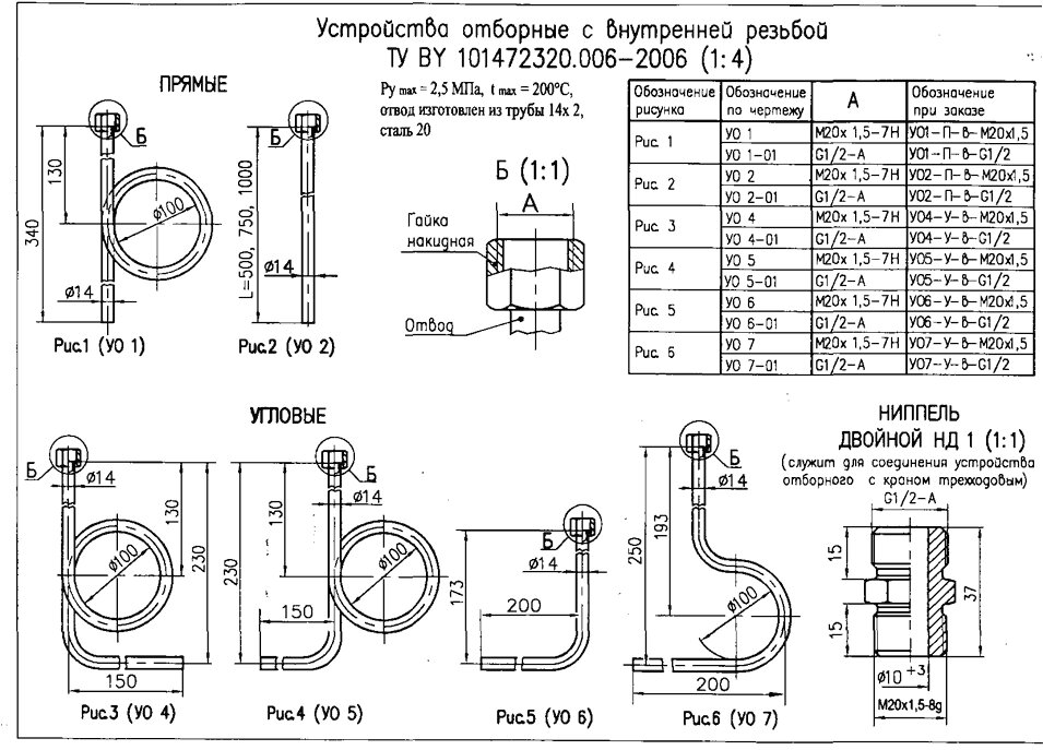 Устройство отборное исполнение &quot;А&quot;наруж. резьба G 1/2 - под приварку) - фото