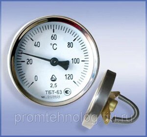 Термометр биметаллический трубный ТБТ 0…150