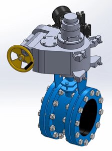 Заслонка дроссельная ЗД-50-1,2 (с приводом МЭОФ-40/63-0,25У-02)