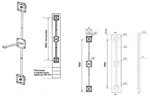 Корректор фасада врезной TN101, регулировка посередине 1988mm