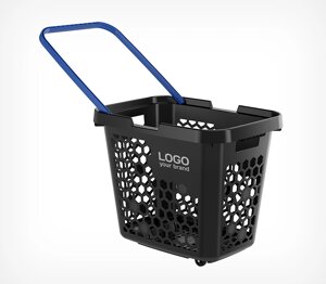 Корзина-тележка пластиковая TECHNO XL, 80 литров, цвет черный Синий