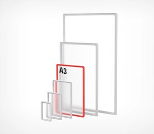 Пластиковая рамка с закругленными углами формата А3 PF-A3, цвет прозрачный