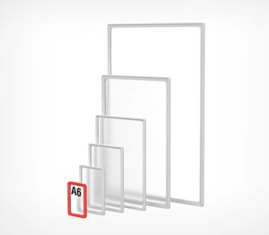 Пластиковая рамка с закругленными углами формата А6 PF-A6, цвет прозрачный