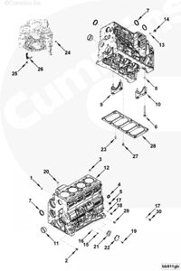 Блок цилиндров для двигателя Cummins 4ISBе 4.5L