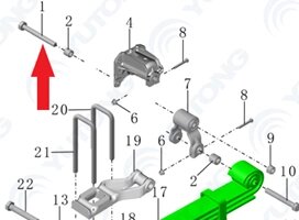 Болт крепления проушины рессоры Yutong 9401-12358