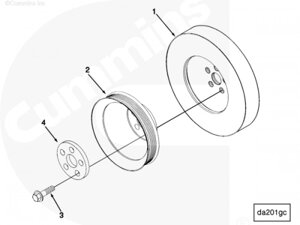 Болт крепления шкива коленвала для двигателя Cummins ISM 11L
