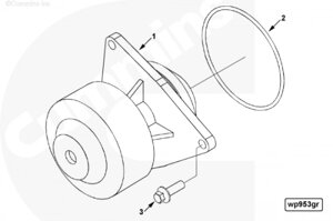 Болт крепления водяной помпы для двигателя Cummins ISLe 8.3L