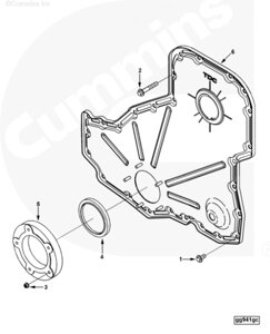 Гайка крепления держателя переднего сальника коленвала для двигателя Cummins 6CT