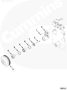 Кольцо пружинное шкива вентилятора для двигателя Cummins QSB 6.7L