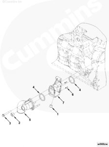 Направляющая соединения входного водяного патрубка для двигателя Cummins QSB 6.7L