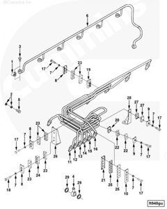 Трубка топливная 1-го цилиндра для двигателя Cummins 6CT
