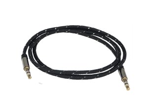 Кабель AUX Aura RCA-J11B, миниджек, 3,5 3,5 mm, чёрный, 1 метр