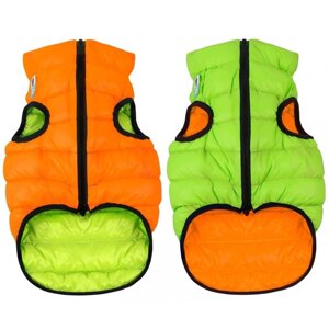 AiryVest куртка двухсторонняя для собак, цвет оранжево-салатовый. M47