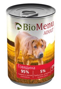 BioMenu ADULT Консервы для собак Говядина 95%МЯСО, 410 гр.