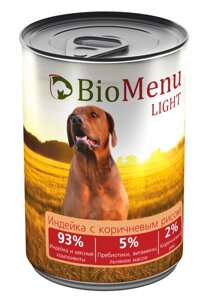 BioMenu LIGHT Консервы для собак Индейка с коричневым рисом 93%МЯСО, 410 гр.