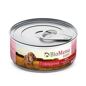 BioMenu PUPPY Консервы для щенков Говядина 95%МЯСО, 100 гр.