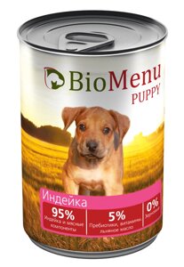 BioMenu PUPPY Консервы для щенков Индейка 95%МЯСО, 410 гр.
