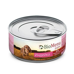 BioMenu PUPPY Консервы для щенков Индейка 95%МЯСО, 100 гр.